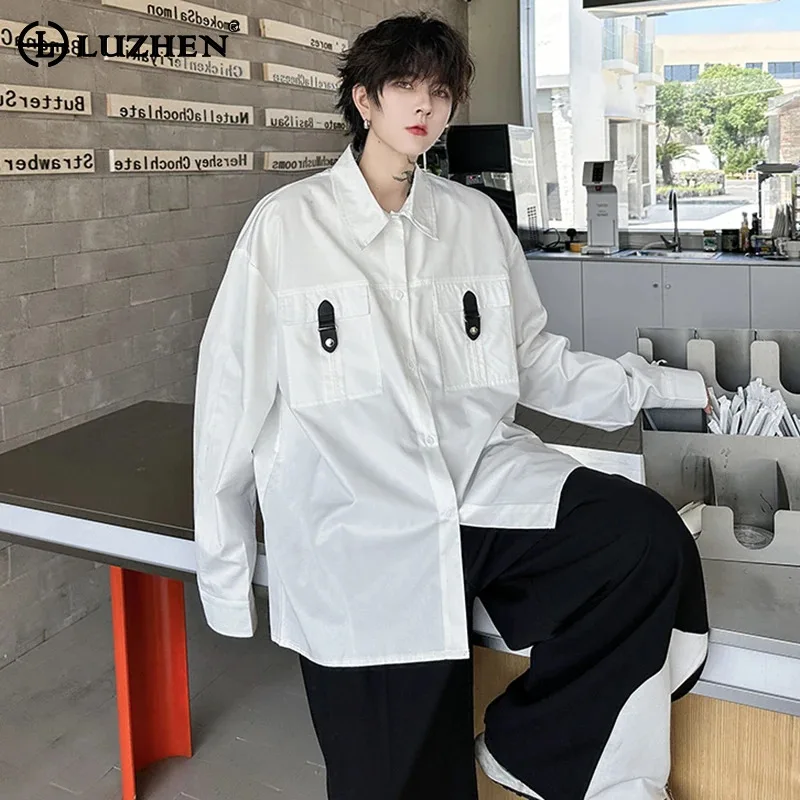 LUZHEN 2024 весенние Стильные оригинальные рубашки с длинным рукавом с кожаной пряжкой дизайнерские мужские модные свободные топы Fa6720
LUZHEN 2024 весенние Стильные оригинальные рубашки с длинным рукавом с кожаной пряжкой дизайнерские мужские модные свободные топы Fa6720
