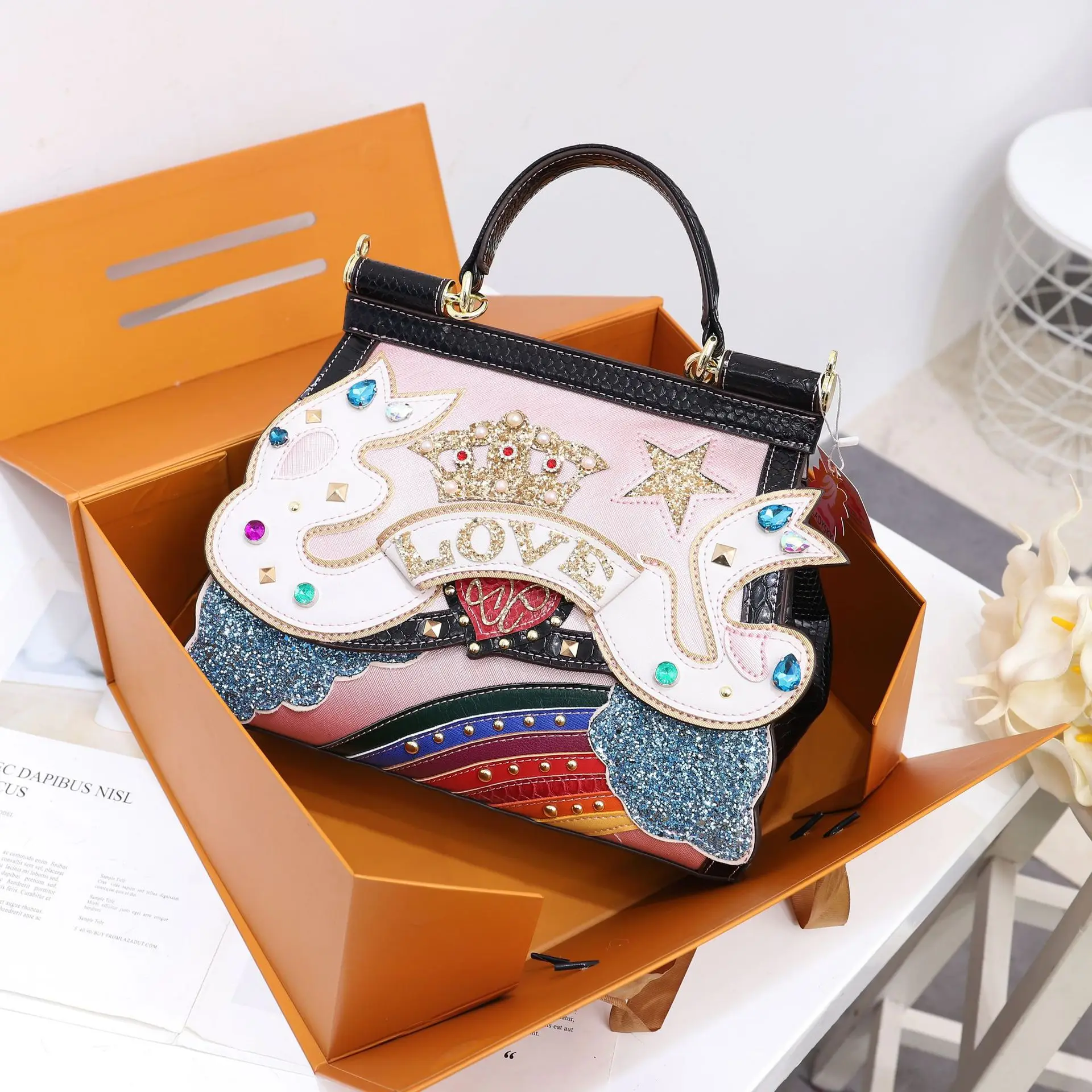 Women Bags Leather Luxury Designer Bag Purse Handbag Shoulder Bags Cross Body Bag Braccialini clouds rainbow
Women Bags Leather Luxury Designer Bag Purse Handbag Shoulder Bags Cross Body Bag Braccialini clouds rainbow
