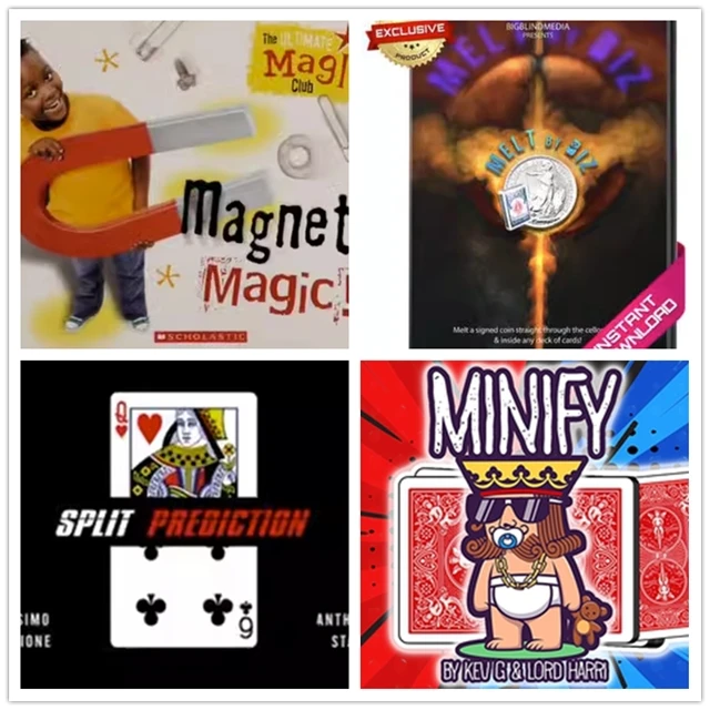Magnetic Magic by Danny Orleans and John Railing,Melt Coin Thru Cellophane,Split Prediction by Massimo Cascione,Minify by Kev G
Magnetic Magic by Danny Orleans and John Railing,Melt Coin Thru Cellophane,Split Prediction by Massimo Cascione,Minify by Kev G