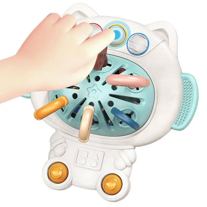 

Игрушка Монтессори детская силиконовая 4 в 1, игрушка Монтессори, дорожная мягкая игрушка НЛО из пищевого силикона, тянущаяся нить для 18