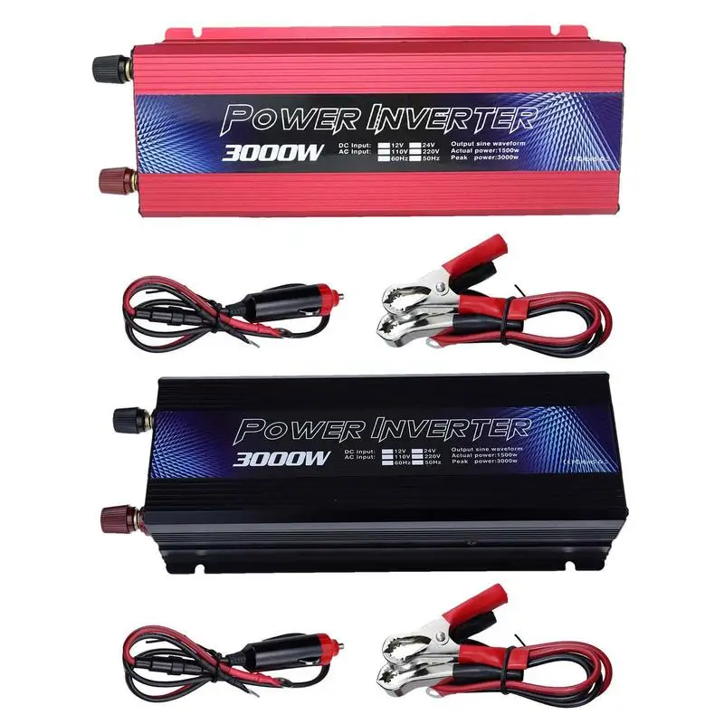 3000W Power Inverter DC 12V To AC 110V 220V Pure Sine Waves Inverter Voltage Power Converter Car Inverte Charger Adapter For Car
3000W Power Inverter DC 12V To AC 110V 220V Pure Sine Waves Inverter Voltage Power Converter Car Inverte Charger Adapter For Car