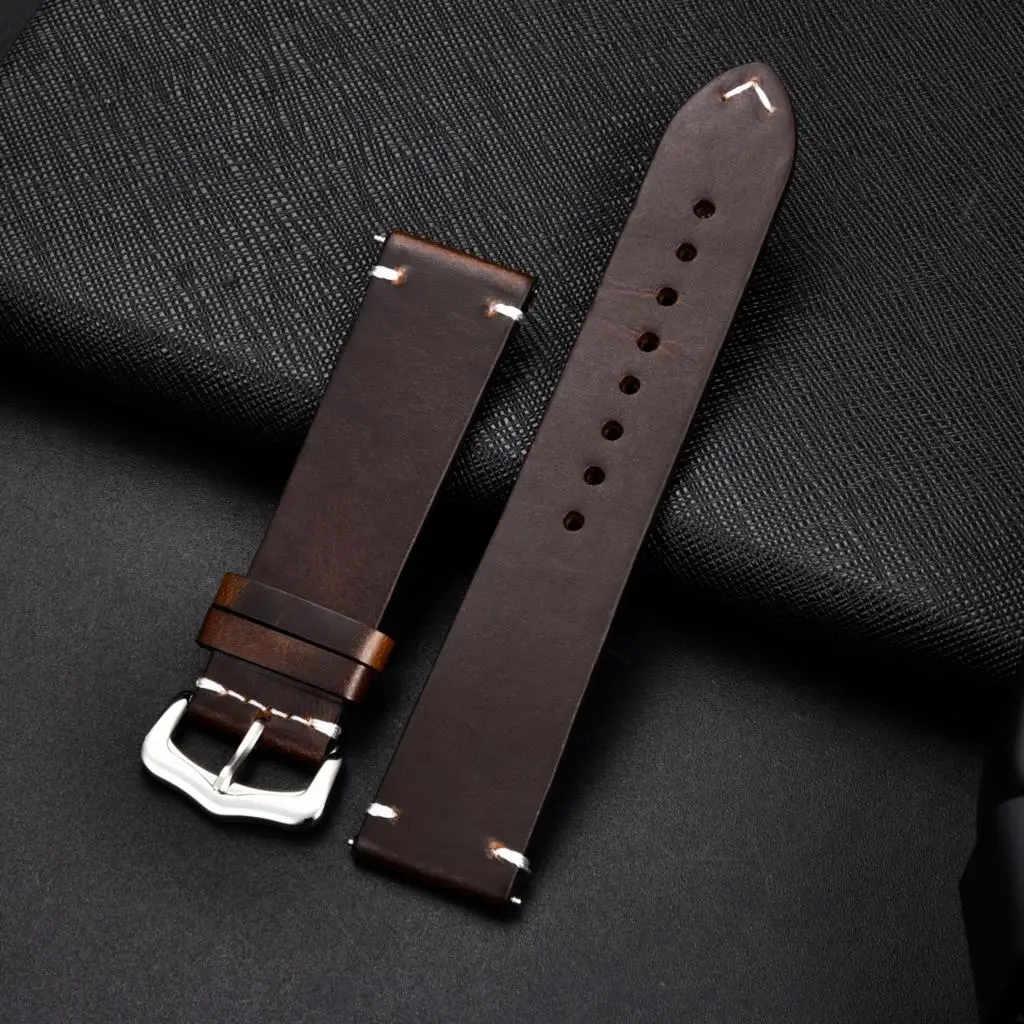 Vintage Oil Wax Oily Discoloration Cowhide Leather Watchband Men Business Watch Band Genuine Leather Strap 18mm 20mm 22mm 24mm
Vintage Oil Wax Oily Discoloration Cowhide Leather Watchband Men Business Watch Band Genuine Leather Strap 18mm 20mm 22mm 24mm