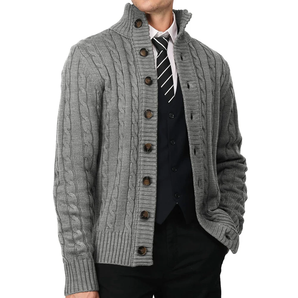 Mens Knit Sweater Long Sleeve Stand Collar Cardigan Coat Bar Party Tops Overcoat Casual Business Knitted Men's Sweater
Mens Knit Sweater Long Sleeve Stand Collar Cardigan Coat Bar Party Tops Overcoat Casual Business Knitted Men's Sweater