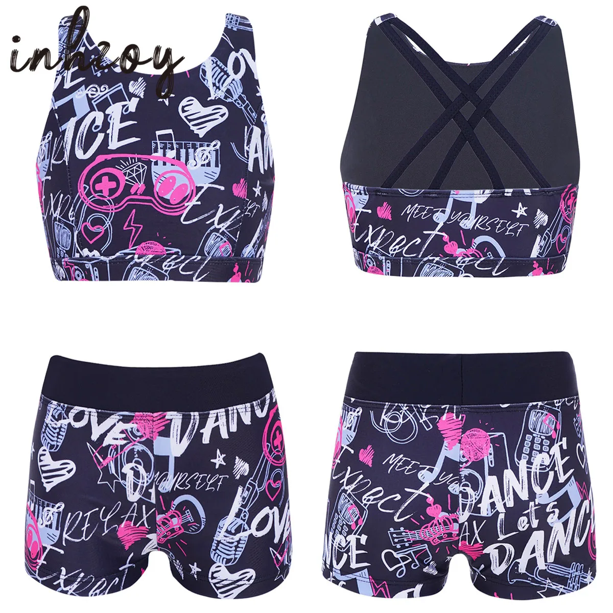 Kids Girls Ballet Dancewear Gymnastics Leotard 2pcs Printed Tanks Crop Top with Shorts Set Workout Yoga Performance Outfit
Kids Girls Ballet Dancewear Gymnastics Leotard 2pcs Printed Tanks Crop Top with Shorts Set Workout Yoga Performance Outfit