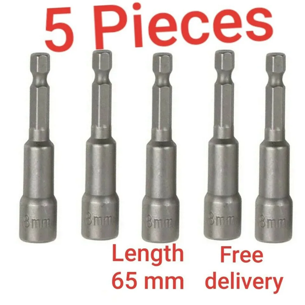 5pcs Electric Screwdriver Magnetic Sleeve Set Hex Socket 65 Mm Length 8mm Socket 6.3 Mm Shank Nut Driver Set Socket Adapter
5pcs Electric Screwdriver Magnetic Sleeve Set Hex Socket 65 Mm Length 8mm Socket 6.3 Mm Shank Nut Driver Set Socket Adapter