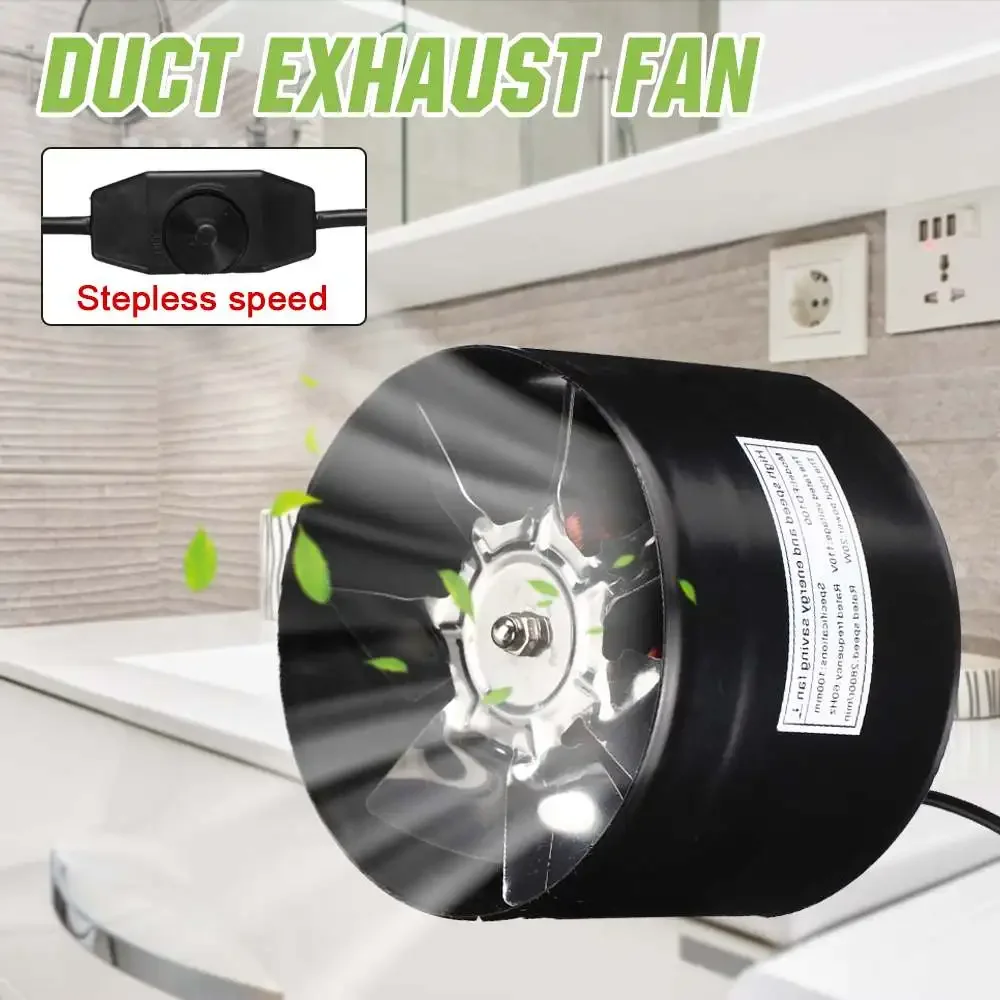 

4 Inch Inline Duct Fan Air Ventilator Metal Pipe Ventilation Exhaust Fan Mini Extractor Bathroom Toilet Wall Fan without Plug