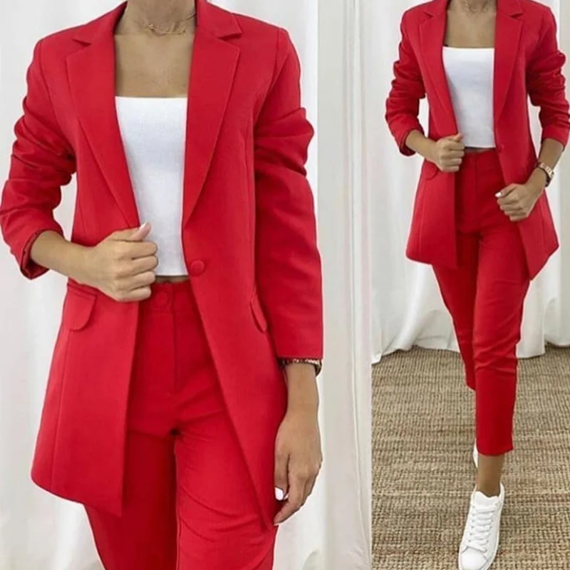Womens Office Suit Fashion Suit Jacket Pants Simple Solid Color Suit Collar Long Sleeve + Trousers 2 Piece Suit Jacket
Womens Office Suit Fashion Suit Jacket Pants Simple Solid Color Suit Collar Long Sleeve + Trousers 2 Piece Suit Jacket