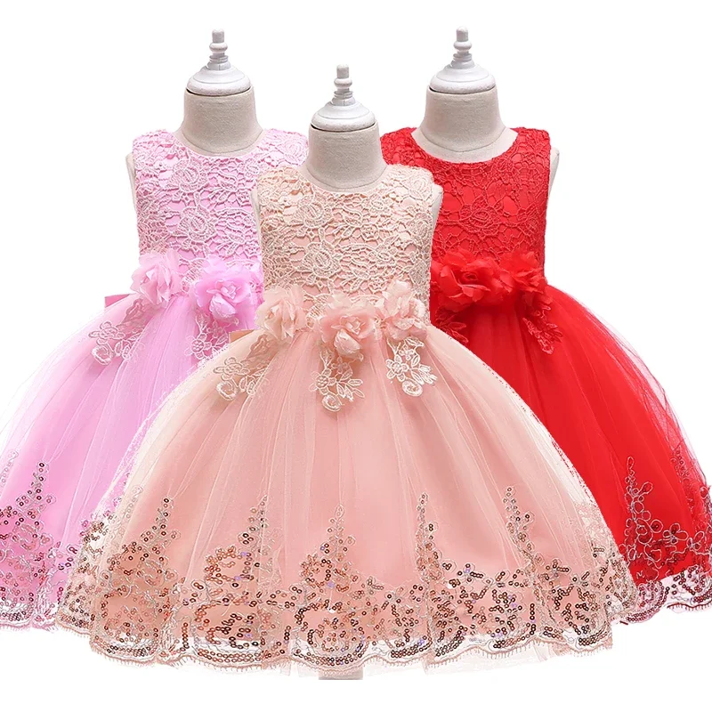 

2-12Y Girl Summer Lace Princess Dress Children Floral Gown Dresses For Girls Clothing Kids Birthday Party Tutu Custome Vestidos