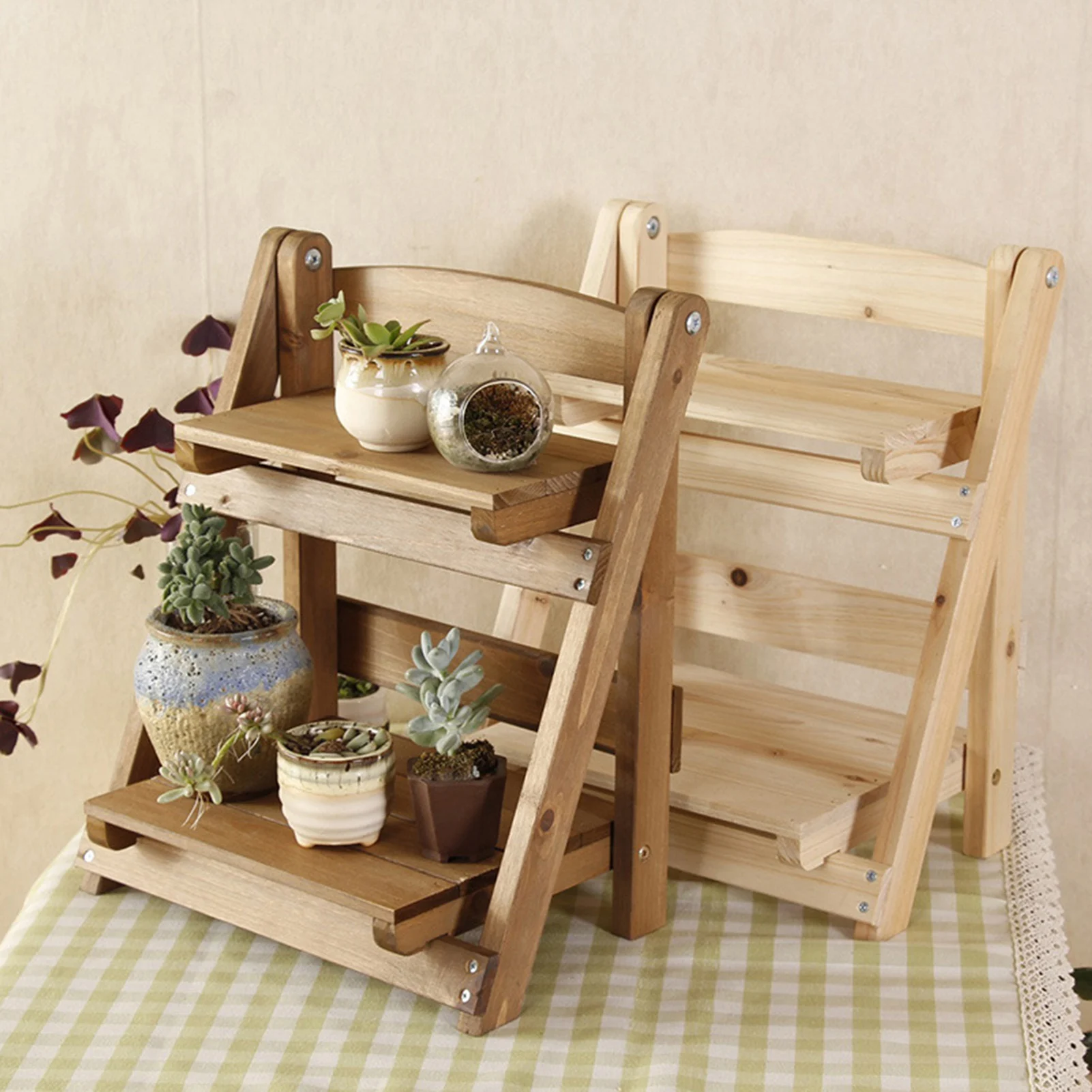 2 Tier Vintage Wooden Plant Stand Foldable Flower Pot Rack Planter Pot Display Holder Balcony Garden Courtyard Storage Shelves
2 Tier Vintage Wooden Plant Stand Foldable Flower Pot Rack Planter Pot Display Holder Balcony Garden Courtyard Storage Shelves
