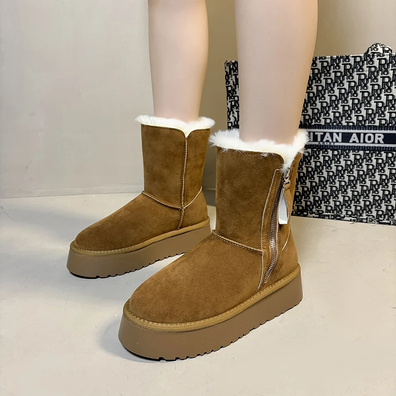 Короткие ботинки на толстой подошве, модные женские новые повседневные Нескользящие теплые зимние ботинки на молнии, элегантные женские ботинки с круглым носком, зима 2023
Короткие ботинки на толстой подошве, модные женские новые повседневные Нескользящие теплые зимние ботинки на молнии, элегантные женские ботинки с круглым носком, зима 2023
