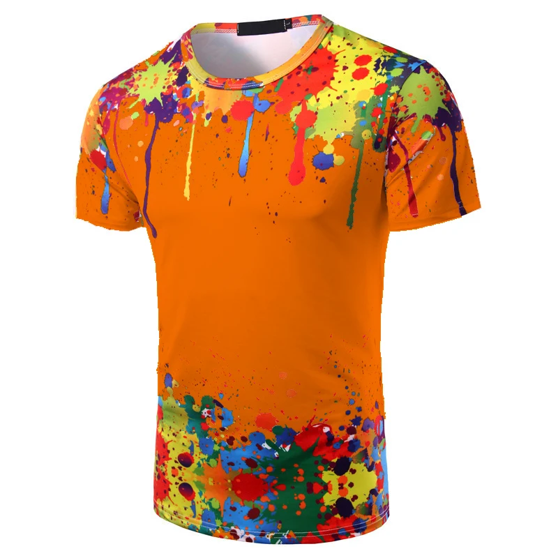 Summer Big Tall Splashed Paint Style Printing Short Sleeve Orange Polyster Graphic T-shirt Custom Plus Size Oversize For Men
Summer Big Tall Splashed Paint Style Printing Short Sleeve Orange Polyster Graphic T-shirt Custom Plus Size Oversize For Men