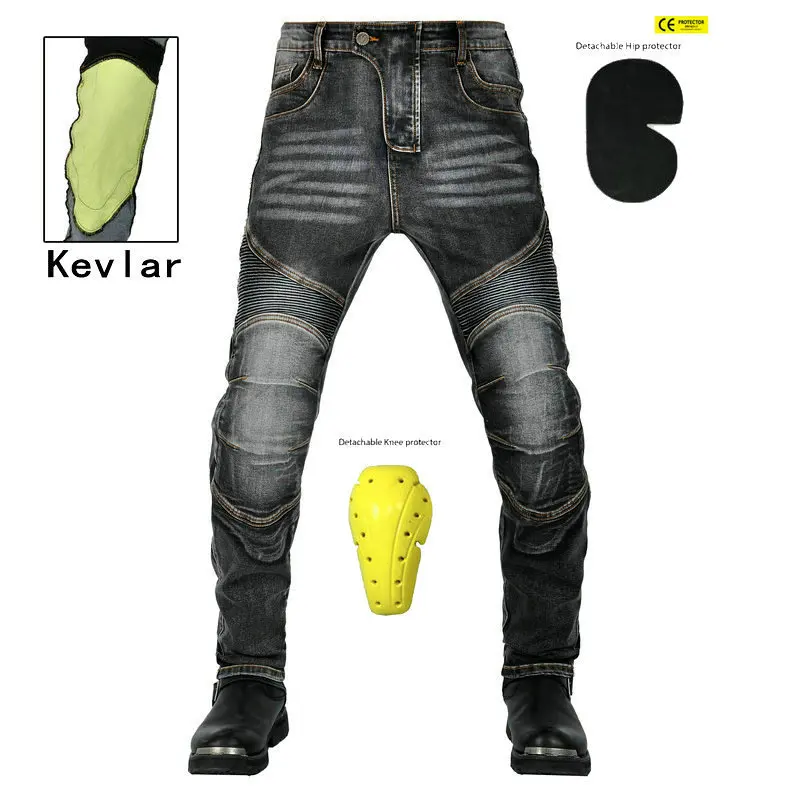 

Брюки мужские эластичные на молнии, повседневные мотоциклетные штаны для езды на мотоцикле, защитное снаряжение, в стиле ретро