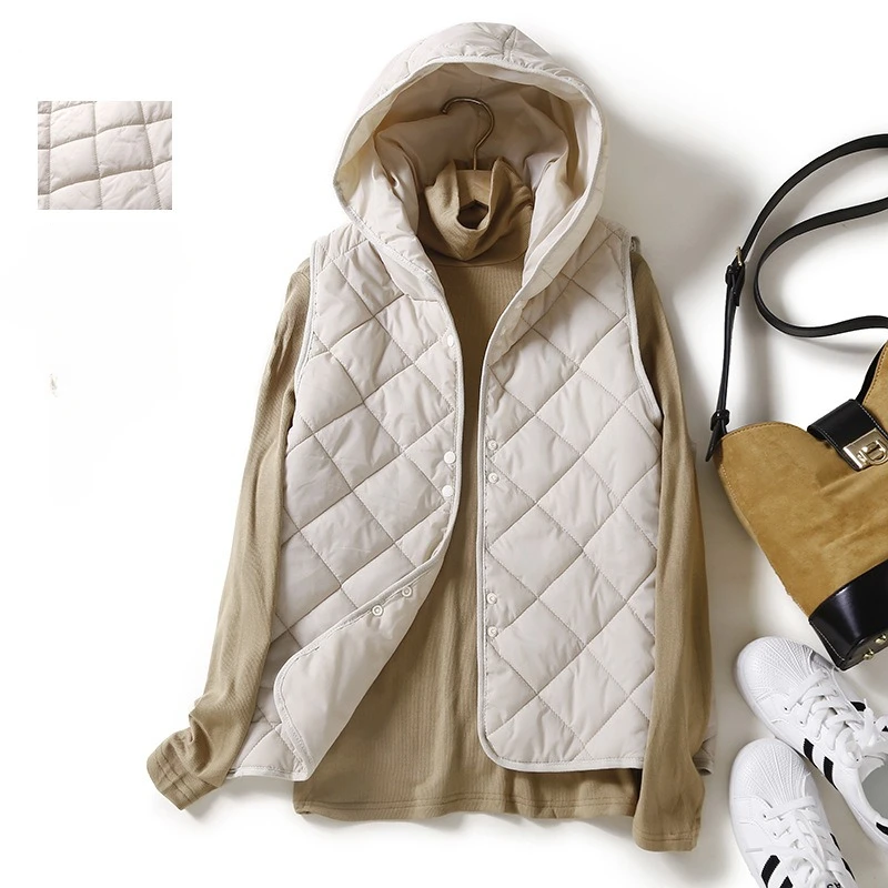 Women's Autumn Down Coat Vest New Lightweight and Warm Down Hooded Vest Women's Temperament Loose Sleeveless Coat
Women's Autumn Down Coat Vest New Lightweight and Warm Down Hooded Vest Women's Temperament Loose Sleeveless Coat