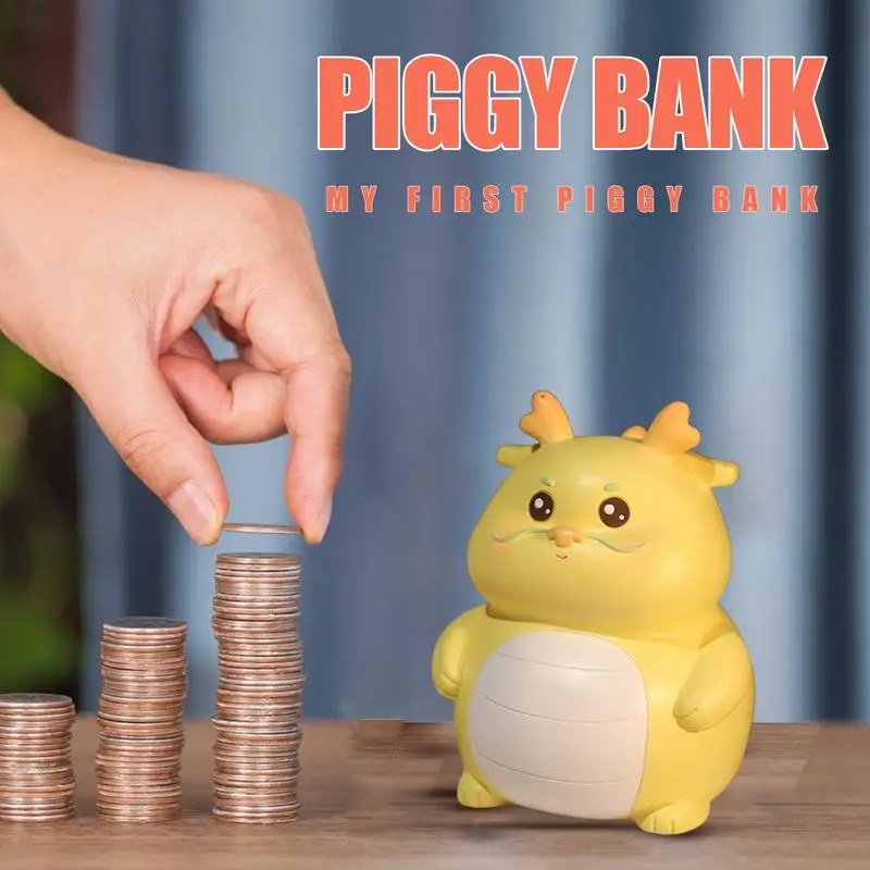 

Money Banks for Kids Cute Waterproof Coin Bank Dragon Shape Chinese New Year Dragon Gift Large Capacity Wide Opening Decorative