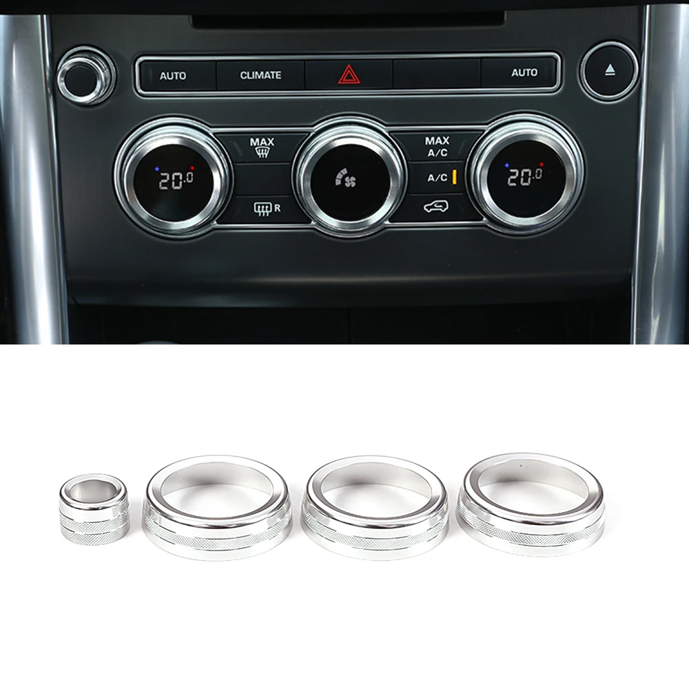 Автомобильный Кондиционер, регулятор громкости, наклейка для 2014-2017 Range Rover Sport, алюминиевый сплав, черные автомобильные аксессуары для интерьера