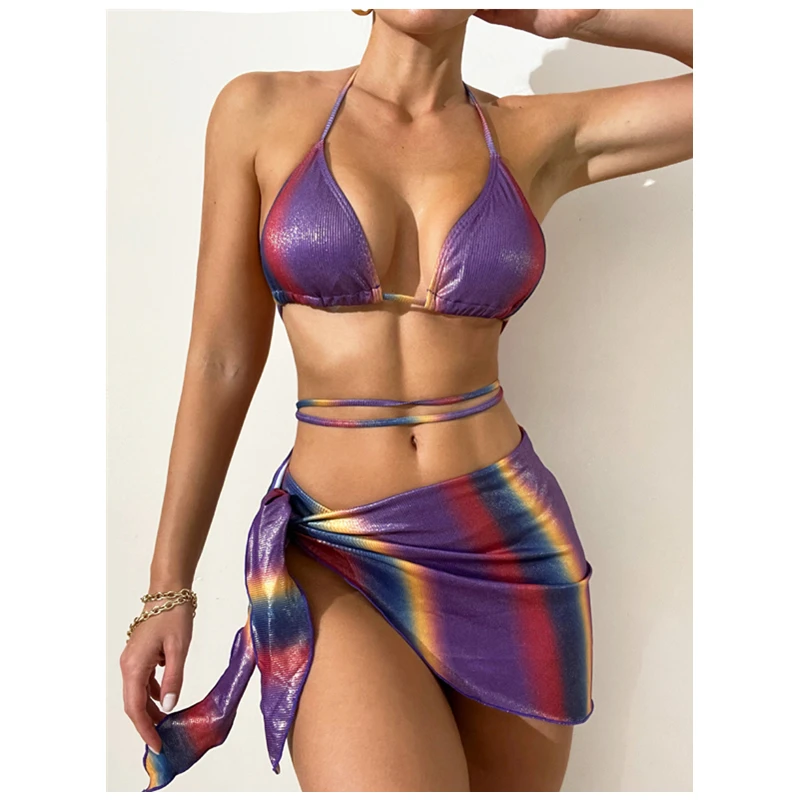 2024 Summer Sexy Cover Up 3 Piece Bikini Set Shiny Bling Bling Swimwear Women Bandage Micro Swimsuit with Skirt
2024 Summer Sexy Cover Up 3 Piece Bikini Set Shiny Bling Bling Swimwear Women Bandage Micro Swimsuit with Skirt