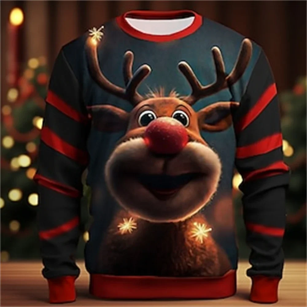 3D Christmas Elk Pattern Fashion Printing Men's Sweatshirt Casual Autumn and Winter Cotton Street Round Neck Pullover
3D Christmas Elk Pattern Fashion Printing Men's Sweatshirt Casual Autumn and Winter Cotton Street Round Neck Pullover