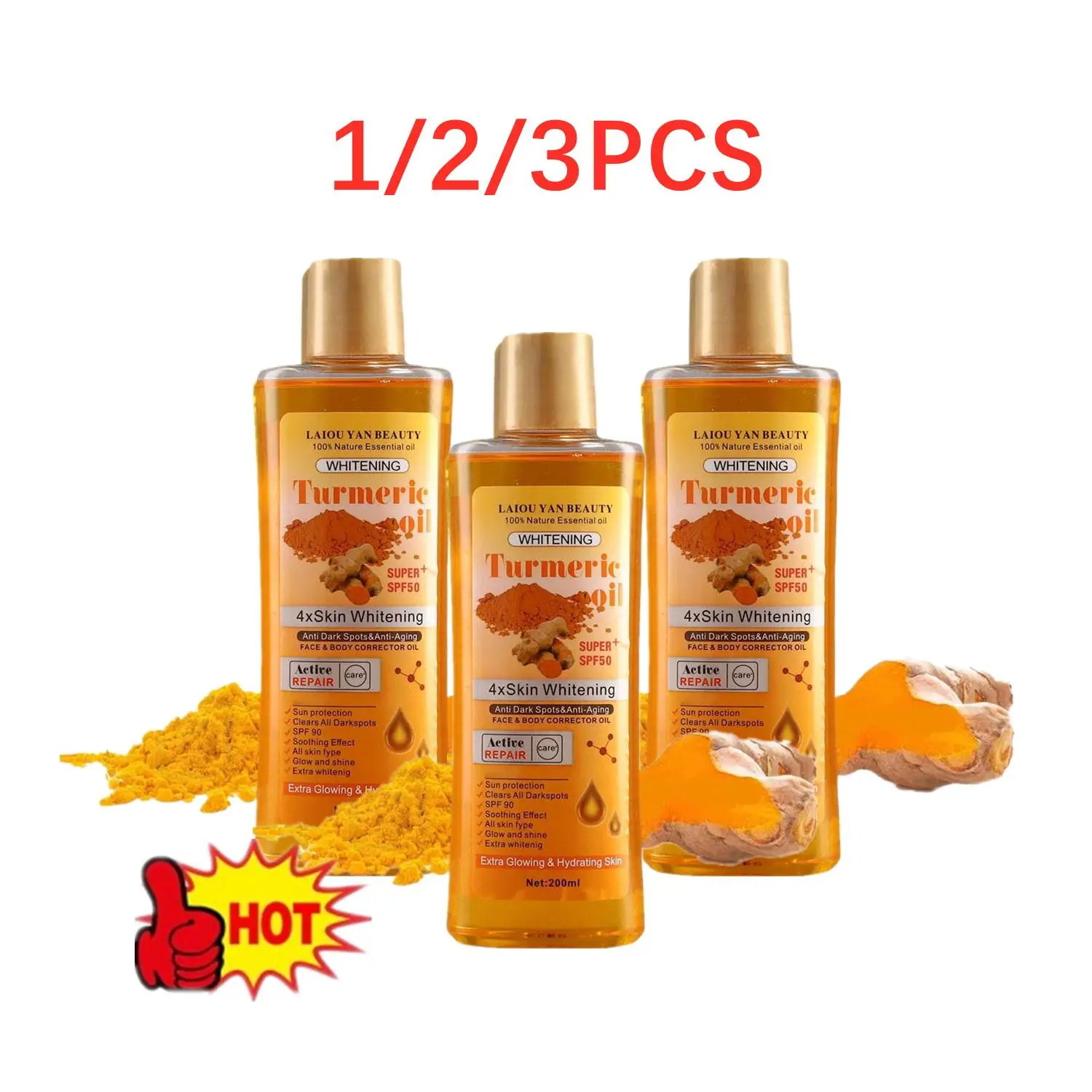 1/2/3PCS Turmeric Remove Dark Spots Essential Oil For Women Moroccan Ginger Anti Wrinkle Serum Men Whitening Moisturizing Skin
1/2/3PCS Turmeric Remove Dark Spots Essential Oil For Women Moroccan Ginger Anti Wrinkle Serum Men Whitening Moisturizing Skin