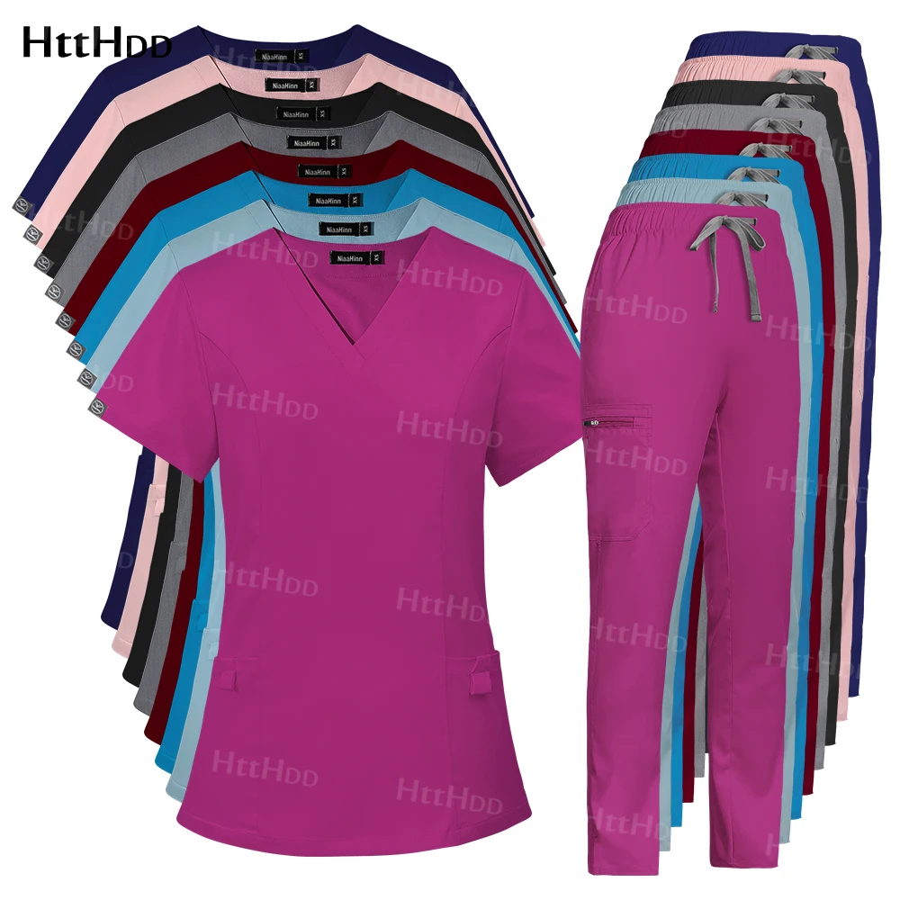 Hospital Scrub Uniform Medical Blouse Nursing Pants for Women 2 Piece Set Solid Color Nurse Work Uniforms Pharmacy Lab Coat Mens
Hospital Scrub Uniform Medical Blouse Nursing Pants for Women 2 Piece Set Solid Color Nurse Work Uniforms Pharmacy Lab Coat Mens