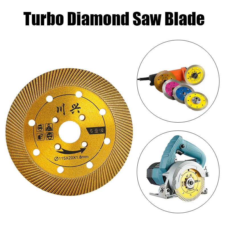 Turbo Diamond Saw Blade Granite Marble Cutting Disc Porcelain Tile Ceramic Blades Diameter 20mm 4-1/2 inch 115mm For Angle Grind
Turbo Diamond Saw Blade Granite Marble Cutting Disc Porcelain Tile Ceramic Blades Diameter 20mm 4-1/2 inch 115mm For Angle Grind