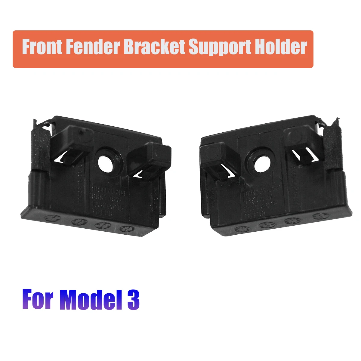 

2Pcs Left & Right Front Bumper Fender Support Retainers Bracket Holder Mount 1084171-00-F 1084172-00-F for Tesla Model 3