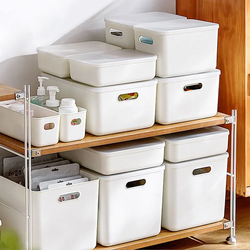 White desktop storage box with lid, cosmetics sorting box, household storage box, miscellaneous basket, clothes storage box
White desktop storage box with lid, cosmetics sorting box, household storage box, miscellaneous basket, clothes storage box