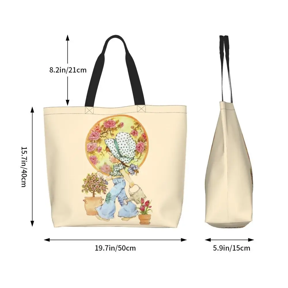 Custom Kawaii Sarah Kay Shopping Canvas Bags Women Portable Large Capacity Groceries Girl Roses And Watering Tote Shopper Bags 6 Sf05b1efe05bd4575aed0009564ac2169g