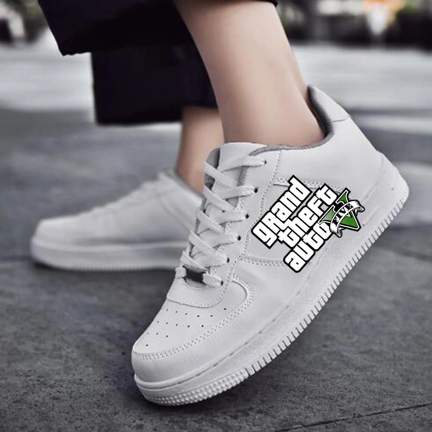 Grand Theft Auto V 5 AF Basketball Mens Womens GTA Sports Running High Quality Flats Force Sneakers Lace Up Mesh Custom Shoe
Grand Theft Auto V 5 AF Basketball Mens Womens GTA Sports Running High Quality Flats Force Sneakers Lace Up Mesh Custom Shoe