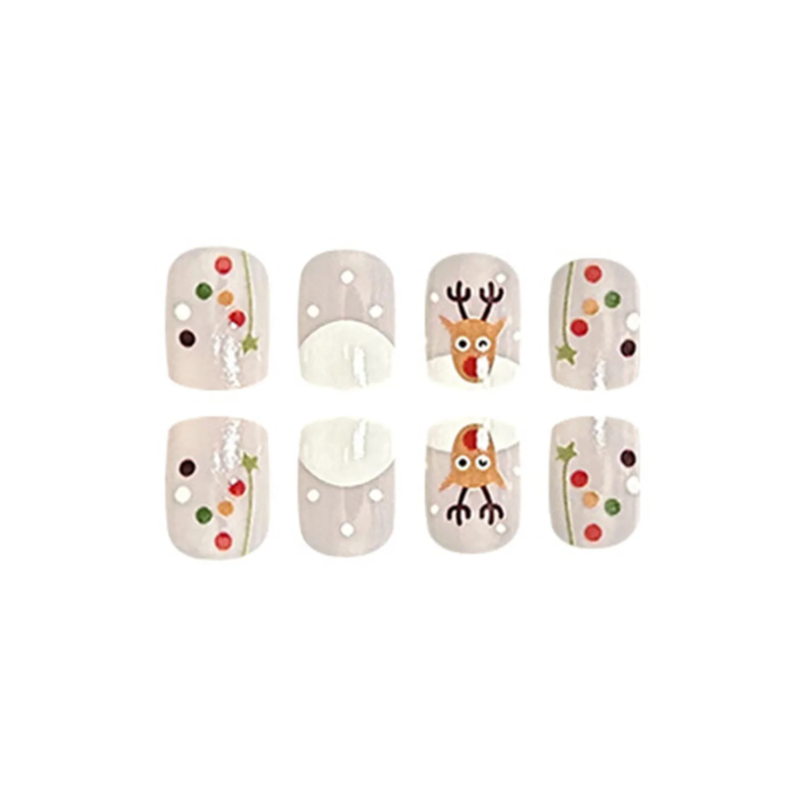 Christmas White False Nails with Elk Printed Natural Unbreakable Nail Simple Wear for Fingernail DIY Decoration
Christmas White False Nails with Elk Printed Natural Unbreakable Nail Simple Wear for Fingernail DIY Decoration