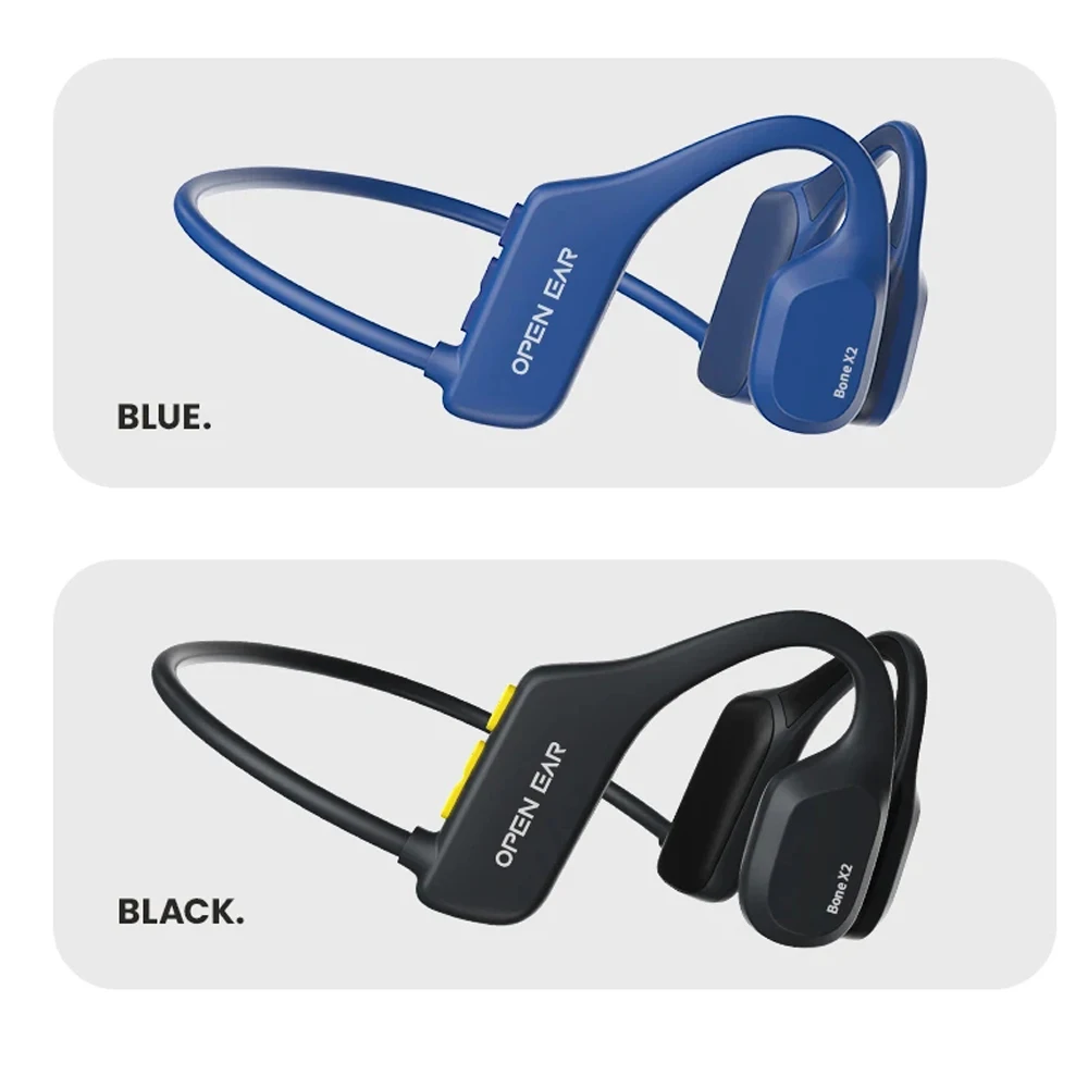 

x2 8GB Storage Swimming Headset IP68 Waterproof Bone Conduction Headset Open Ear Wireless BT 5.2 Ear Hook Earphones Sport