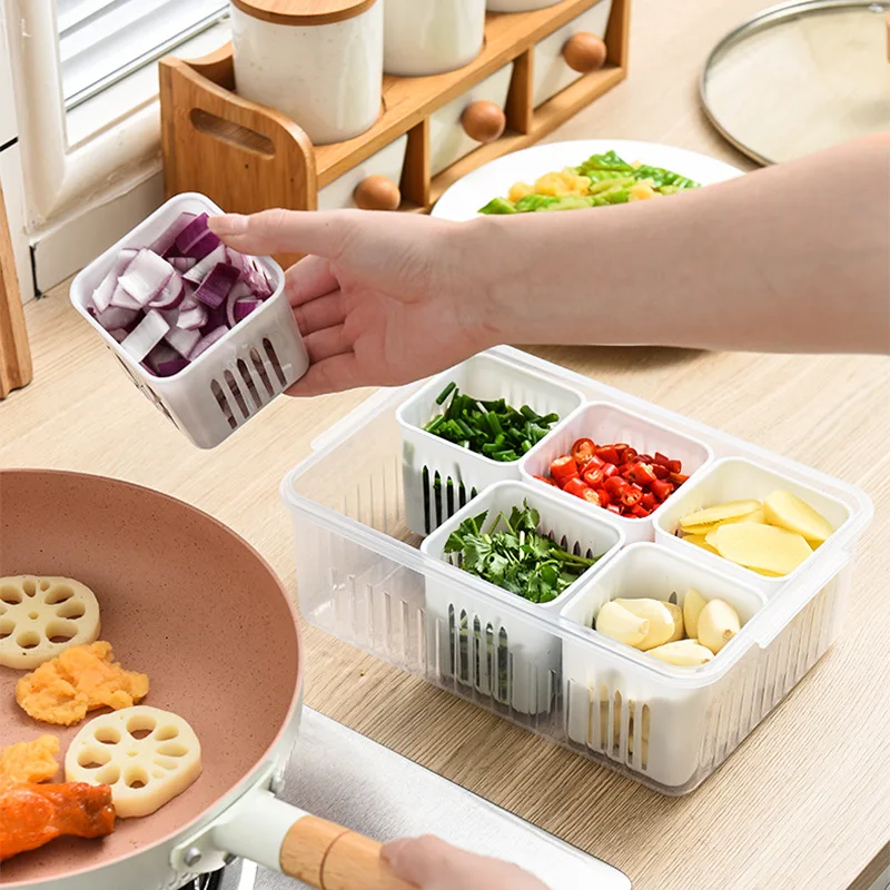 6 compartments Plastic Fresh preservation Box With Sealing Lid,Prepare Spices,Side dishes in advance,Neat storage Ginger,garlic
6 compartments Plastic Fresh preservation Box With Sealing Lid,Prepare Spices,Side dishes in advance,Neat storage Ginger,garlic