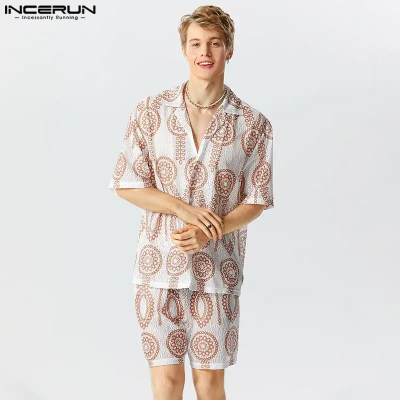 INCERUN 2023 American Style New Men's Sets Short Sleeved Shirts Shorts Fashion Casual Tracery Lace Printing Two-piece Sets S-5XL
INCERUN 2023 American Style New Men's Sets Short Sleeved Shirts Shorts Fashion Casual Tracery Lace Printing Two-piece Sets S-5XL