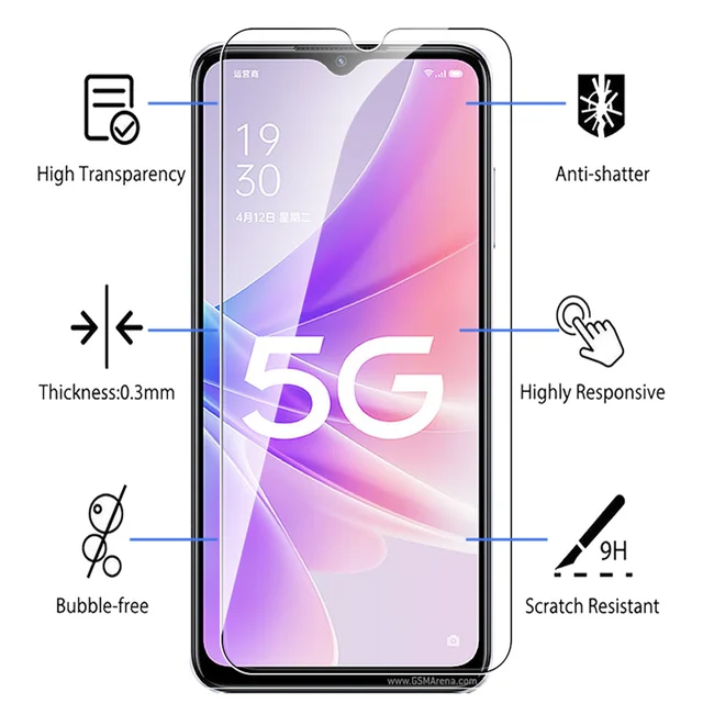 Verre de protection pour Oppo A57 4G 5G A77 A 77 57 OppoA77 5g 6.56 pouces, protecteur d'écran en verre trempé, film de sécurité d'armure, 3 pièces 2
