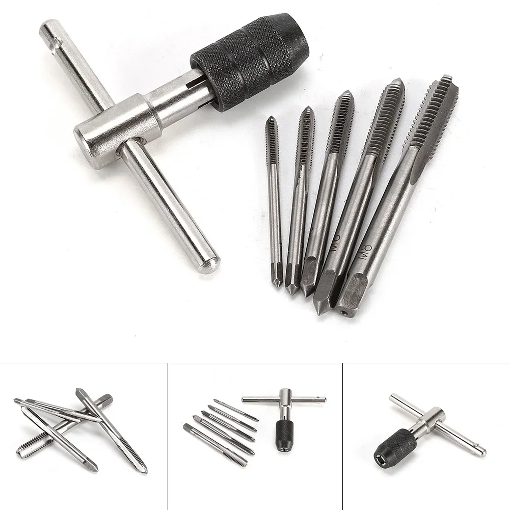 T-Handle Ratchet Tap Holder Wrench With M3-M8 Tap Drill 6pcs Die Set Metric Thread Screwdriver T-shaped Tapping Threading Tool
T-Handle Ratchet Tap Holder Wrench With M3-M8 Tap Drill 6pcs Die Set Metric Thread Screwdriver T-shaped Tapping Threading Tool
