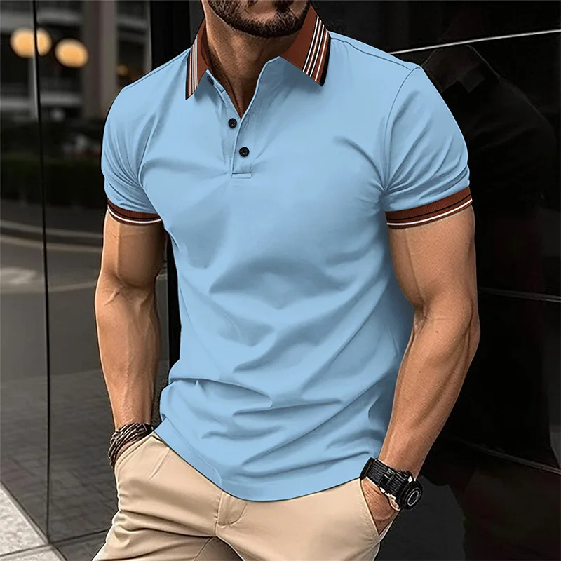 Summer men's new short-sleeved Polo shirt Fashion solid color T-shirt men's breathable shirt men's clothing top
Summer men's new short-sleeved Polo shirt Fashion solid color T-shirt men's breathable shirt men's clothing top