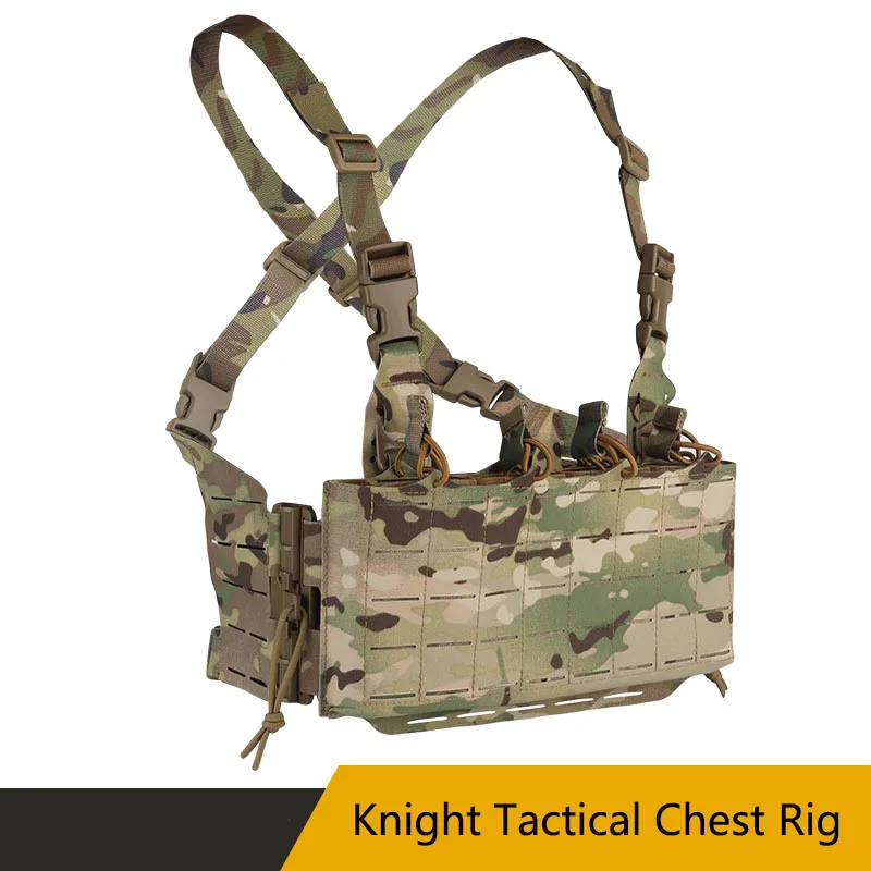 

Knight Camouflage Tactical Chest Rig, Laser Cutting, Adapt to MOLLE System, Quick Release Design on Both Sides
