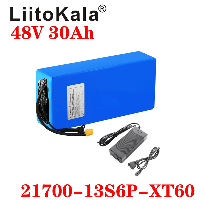 Литий-ионный аккумулятор LiitoKala, 48 В, 30 Ач, 21700, 5000 мАч, 13S6P, батарея для скутера, 48 В, 30 Ач, зарядное устройство XT60 для электрического велосипеда, 48 В, 2 А
Литий-ионный аккумулятор LiitoKala, 48 В, 30 Ач, 21700, 5000 мАч, 13S6P, батарея для скутера, 48 В, 30 Ач, зарядное устройство XT60 для электрического велосипеда, 48 В, 2 А