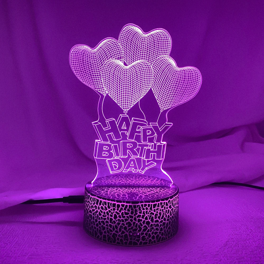 

3D лампа на день рождения, креативные ночные светильники 7 цветов, новинка, иллюзия, ночная лампа, иллюзия, настольная лампа для дома, декоративные искусства