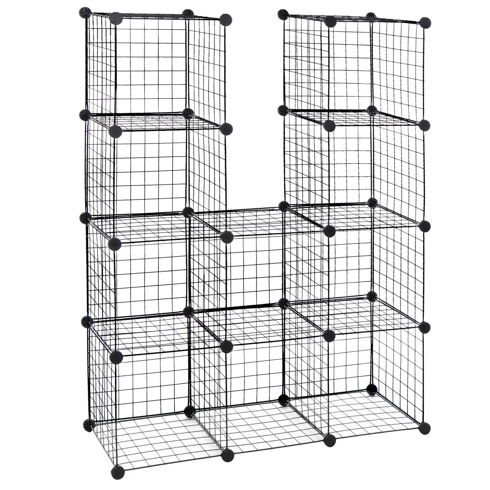 

Wire Cube Storage Organizer Shelving 12-Cube Wire Shelves Rack Modular Bookshelf