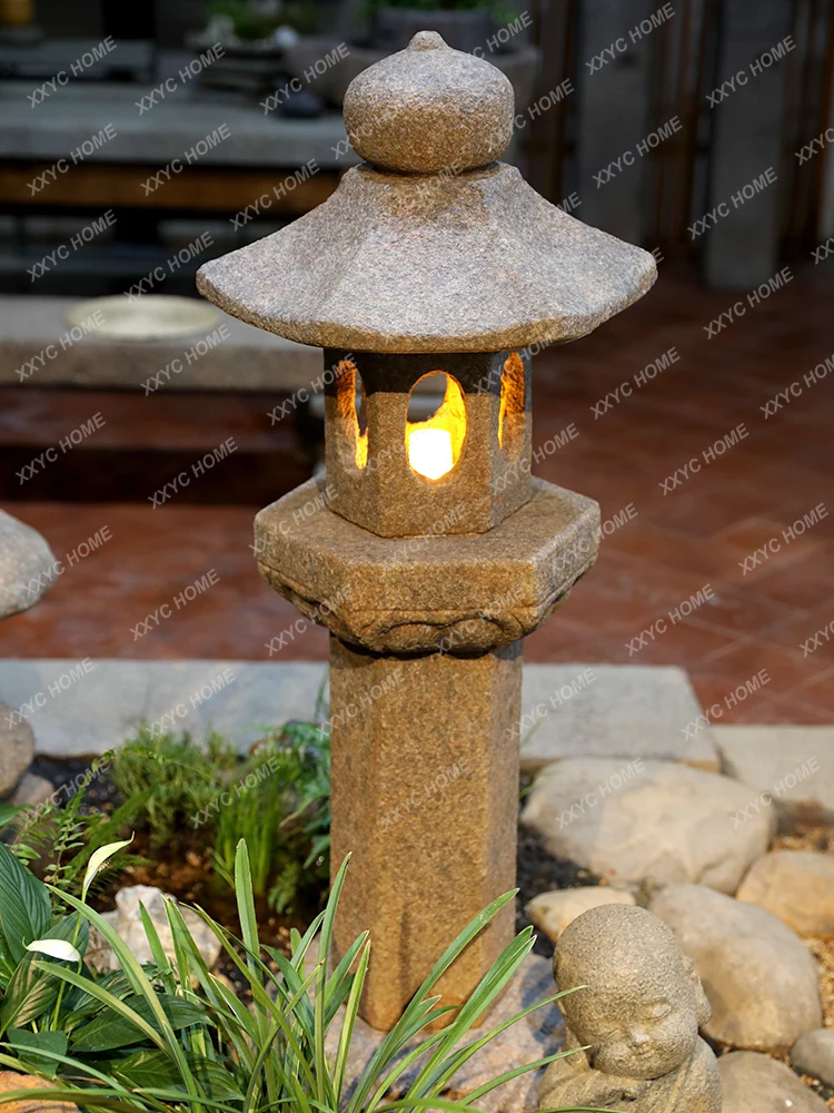 

Каменный фонарь, античный уличный светильник для двора, виллы, сада, Ландшафтная лампа, украшение, газон, лампа на солнечной батарее