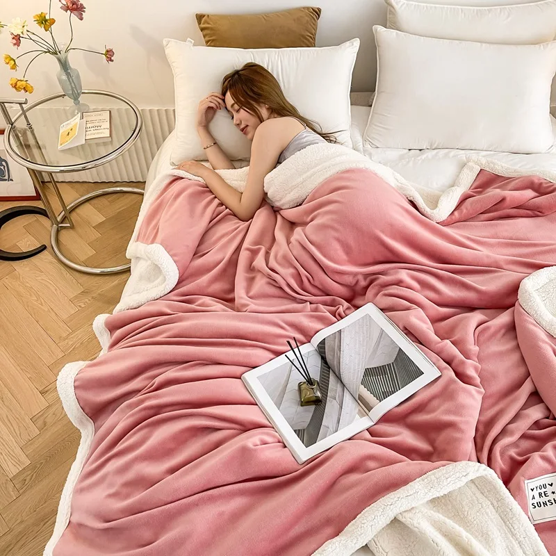 

Мягкое Двухслойное Флисовое одеяло, зимнее теплое утолщенное удобное одеяло для односпальной и двуспальной кровати, дивана