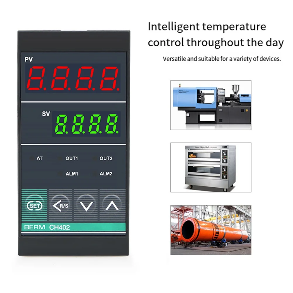 Intelligent Thermostat CH402 Relay/SSR 2 Output 2 Alarm PID Temperature Control Dual Output Clear Display Wide Range Of Uses
Intelligent Thermostat CH402 Relay/SSR 2 Output 2 Alarm PID Temperature Control Dual Output Clear Display Wide Range Of Uses