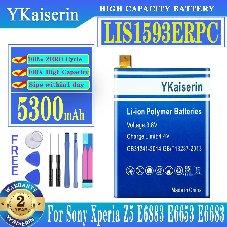 Сменный аккумулятор для SONY Xperia Z5 E6883 LIS1593ERPC E6633 E6653 E6683 E6603, оригинальный литий-полимерный аккумулятор для телефона, 5300 мАч
Сменный аккумулятор для SONY Xperia Z5 E6883 LIS1593ERPC E6633 E6653 E6683 E6603, оригинальный литий-полимерный аккумулятор для телефона, 5300 мАч