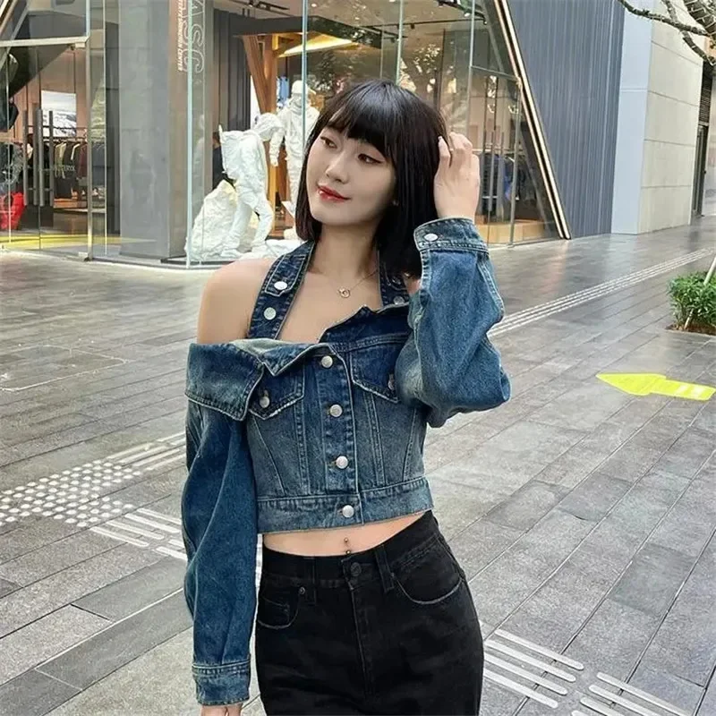 2023 Ropa Mujer Harajuku Jean Jacket Woman Sexy Slash Neck Tunic Y2k Tops Streetwear Outwear Fashion Casual Korean Denim Coat
2023 Ropa Mujer Harajuku Jean Jacket Woman Sexy Slash Neck Tunic Y2k Tops Streetwear Outwear Fashion Casual Korean Denim Coat