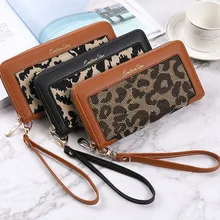 Wallet Women Leopard print Leather Purse Luxury Card Holder wristband Clutch bag Zipper Wallet Mobile Phone Purse portfel damski
Wallet Women Leopard print Leather Purse Luxury Card Holder wristband Clutch bag Zipper Wallet Mobile Phone Purse portfel damski