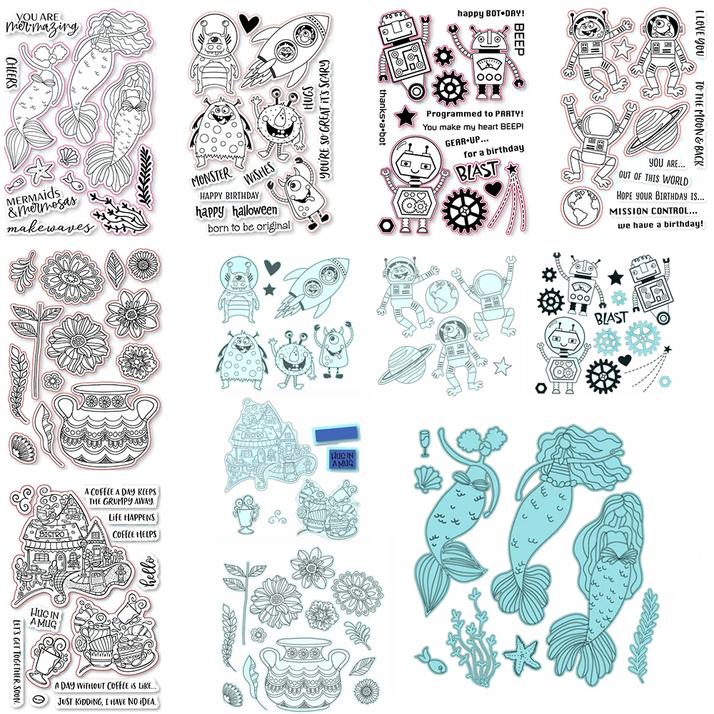 Cosmic Spaceship Astronaut Robots Metal Cutting Dies match Clear Stamps Floral Mermaid Village Set DIY Crafting Making Template
Cosmic Spaceship Astronaut Robots Metal Cutting Dies match Clear Stamps Floral Mermaid Village Set DIY Crafting Making Template