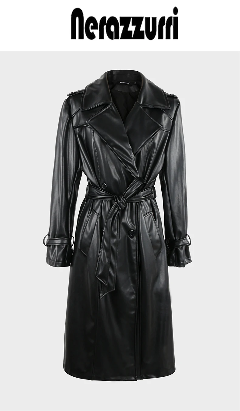 Autumn Long Waterproof Brown Black Pu Leather Trench Coat for Women Sashes Double Breasted Luxury Elegant Clothes 5 Mallzona Sf071ddde40e343c4a52420c574e9ce0a0 Autumn Long Waterproof Brown Black Pu Leather Trench Coat for Women Sashes Double Breasted Luxury Elegant Clothes Mallzona