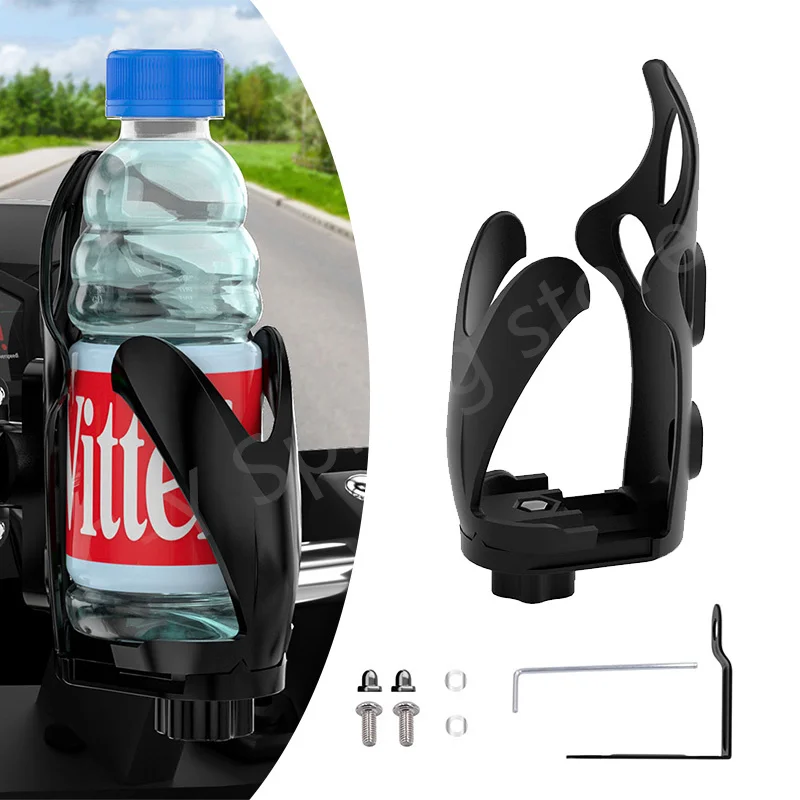 

Motorcycle Bicycle Water Cup Holder Universal Drink Holder Adjustable Mirror Handlebar Rotatable Bracket Bottle Holder