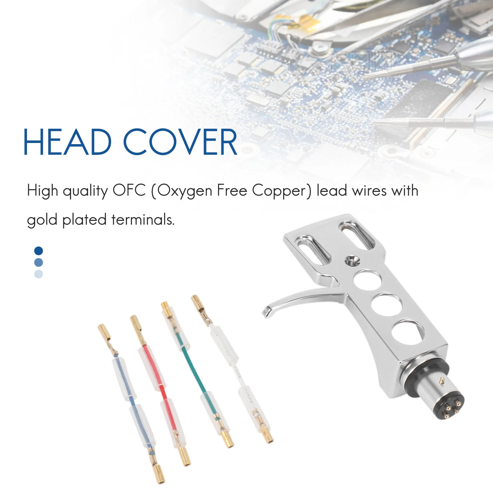 Universal LP Disc Record Player Phono Turntable Headshell 4-Pin Aluminum Alloy with OFC Leadwires for Direct-Drive Turntable
Universal LP Disc Record Player Phono Turntable Headshell 4-Pin Aluminum Alloy with OFC Leadwires for Direct-Drive Turntable