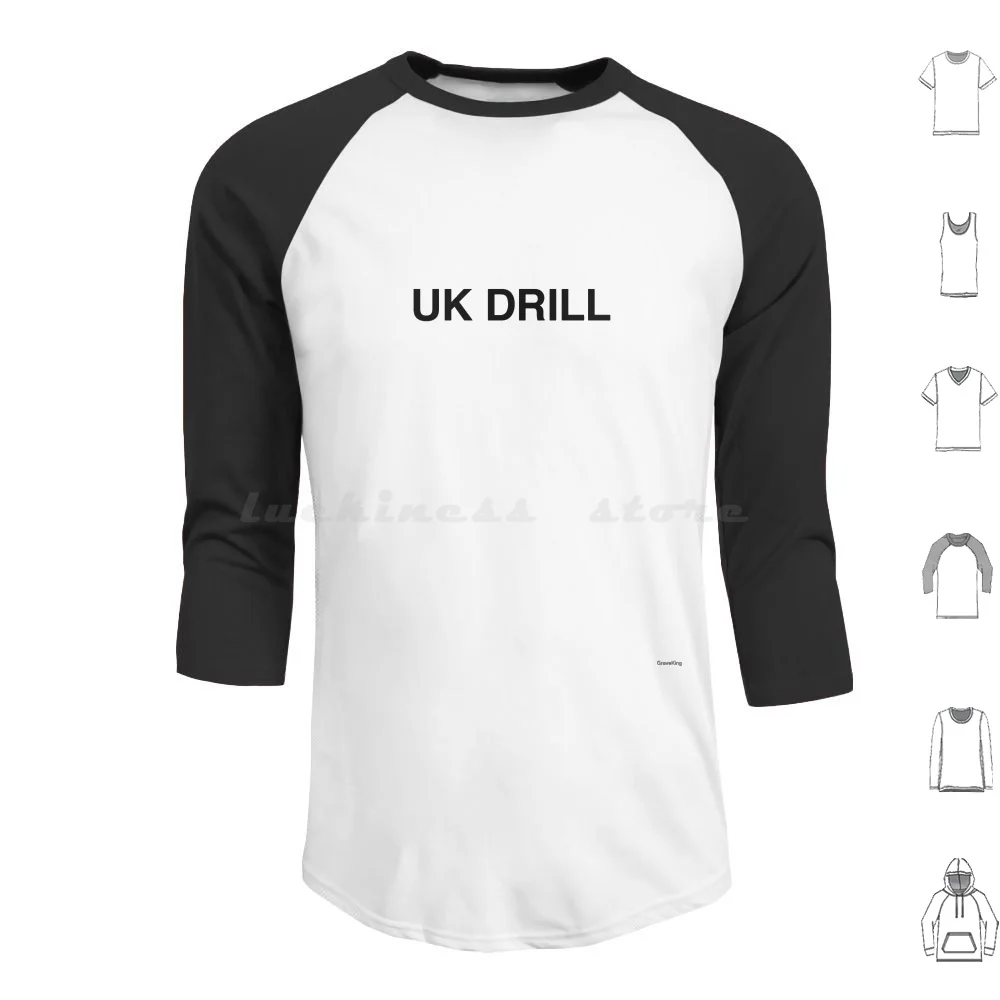 

Худи Uk Drill с длинным рукавом, типография Uk Drill London Rap Rapping